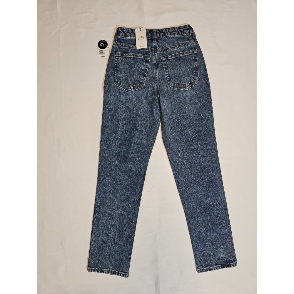 NWT Forever 21 Ultra High Rise Straight Leg Denim Jeans Size 25 - Picture 2 of 3